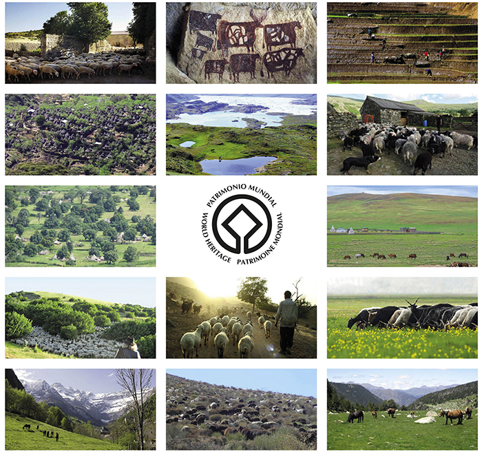 Aperçu de quelques paysage emblématiques créés par le pastoralisme et l'élevage (Source Patrimoine mondial UNESCO)